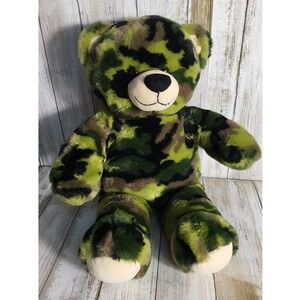 Build A Bear Camouflage Plush Teddy Bear Stuffed Animal Toy Green Brown